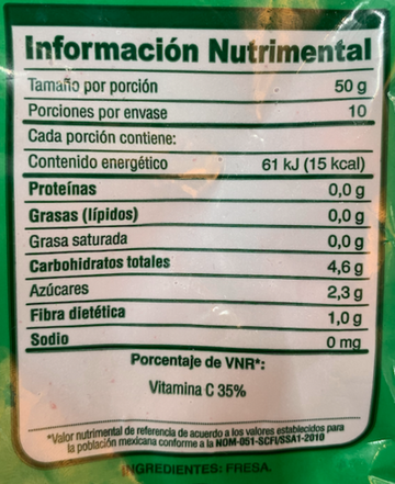 Fresas nutritional facts